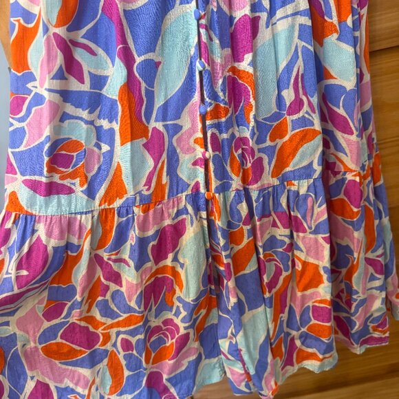 FRNCH Amande Multicolor Tiered Button Front Long Maxi Dress Women's size XS - Picture 5 of 8